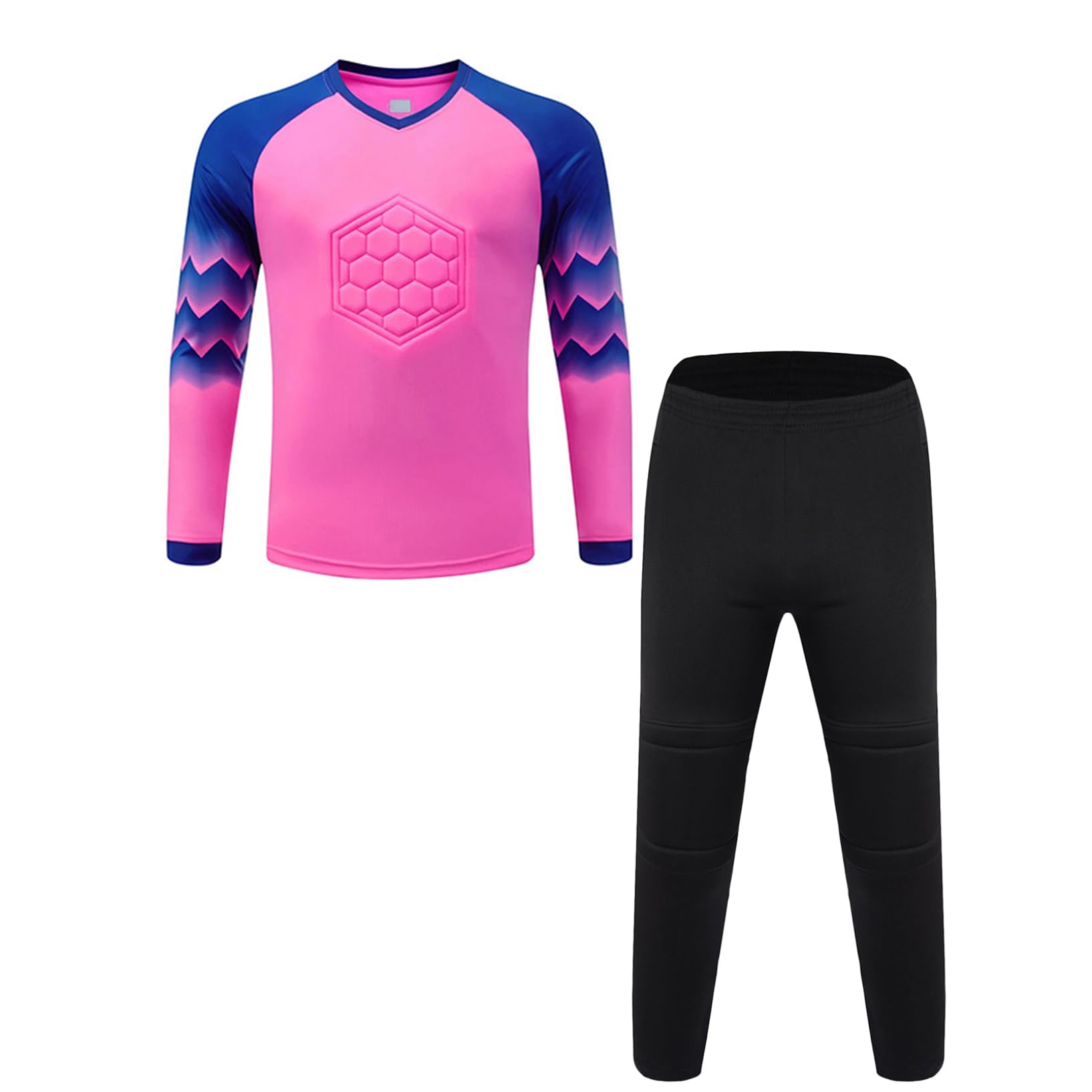 Oyolan Enfant Garçon Maillot de Gardien de But Football et Pantalon Foot Ensemble Tenue Entraînement Football Costume