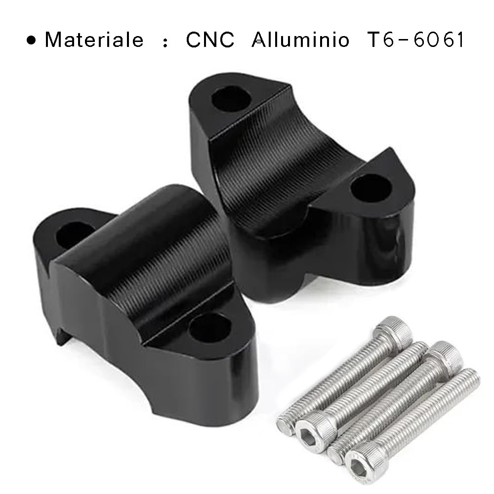 2pcs Moto Elevador Manillar Riser 28mm para CFMOTO 450MT 2024 2025 CF 800MT IBEX 800 2021 2022 2023 2024 - Negro