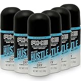 AXE Travel Deodorant Antiperspirant Body Spray, 6 Pack, Non-Stop Hustle Dry Spray, 48 Hour Long Lasting Dry, Cool Clean Scent, Men's Deodorant, 1 oz Travel Size Each
