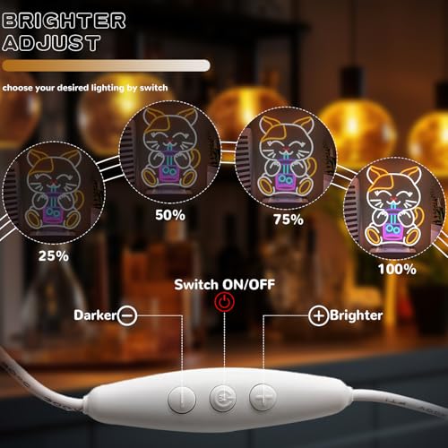 Image of Cat Boba Tea Neon Sign for Wall Decor, Dimmable Cute Cat Neon Light Bubble Tea Led Signs for Cafe Bar Kitchen Restaurant Coffee Store Bar Milk Tea Shop