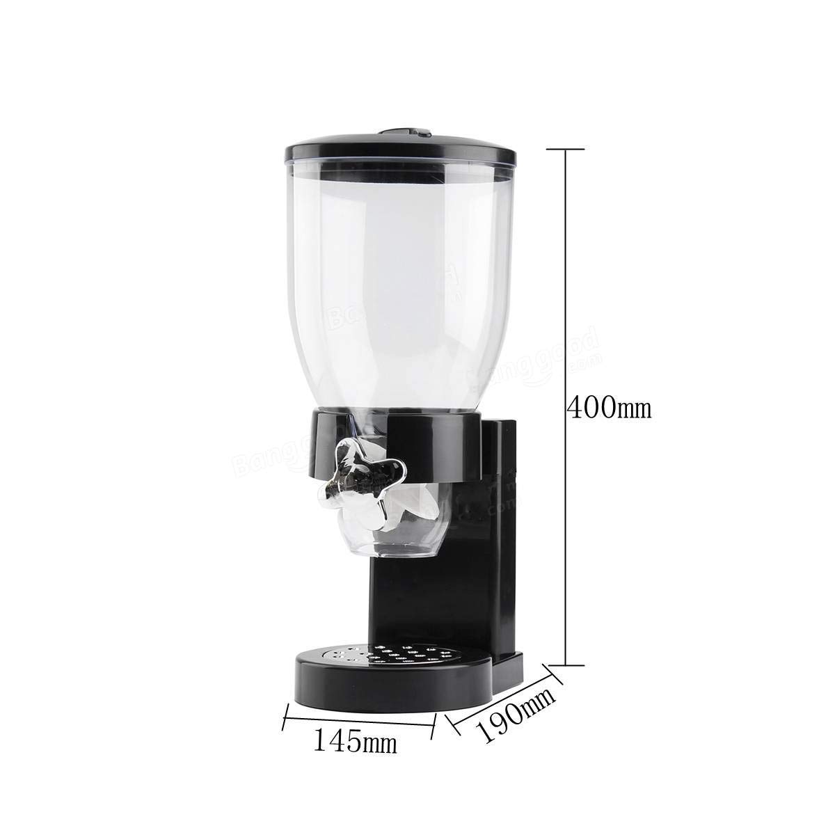 24x7 eMall Airtight Kitchen Storage Cereal Food Dispenser, Black Single Jar 2