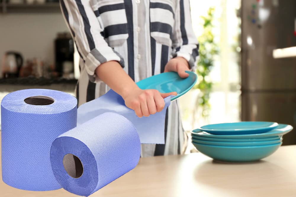 12 Pack 2 Ply Blue Roll Centre Feed Rolls Tissue Paper Roll For