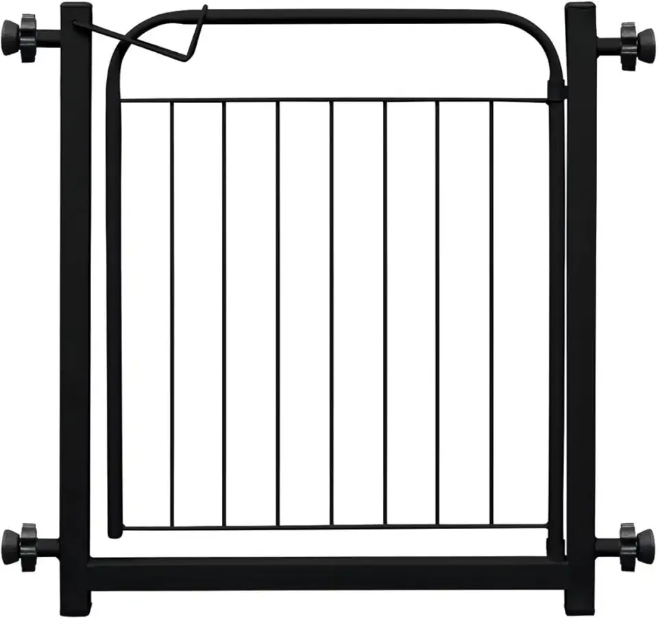 Portão Pet Cães Bebês Largo 69 a 84cm C/Extensor 10cm Preto