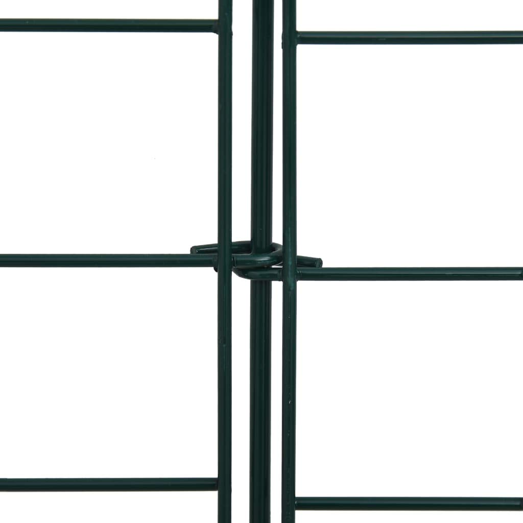 Recinzione Giardino ad Arco 5 Pannelli Acciaio 77,5x64 cm Verde