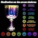 Meditation Crystal Singing Bowl - Handheld Quartz Stone Music Bowl with Percussion Hammer & Backpack - Transparent Colorful Dazzling Design