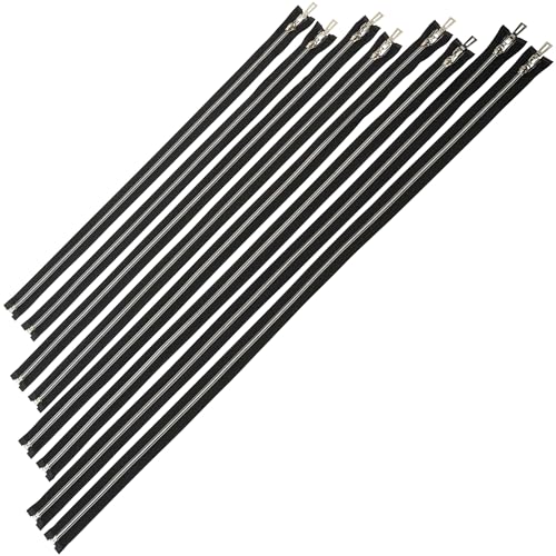 AERZETIX - Lote de 8 cremalleras espirales | separables | N°5, 2 unidades por longitud (55, 65, 75, 85 cm) con tirador decorativo | para chaquetas, abrigos, bolsos y proyectos textiles | color negro