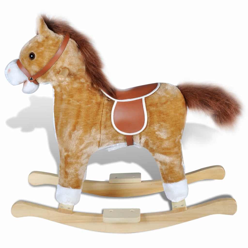 Peluche a dondolo a forma di cavallo, 65 x 32 x 60 cm, marrone