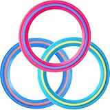 Snyvpra 3 Stück Frisbee Ring Wurfringe 24 cm, Wurfring-Spielspielzeug, Outdoor Spiele Anzug, Für Freien, Schulspielplatz, Park, Poolspaß(Orange, Rosenrot, Blau)