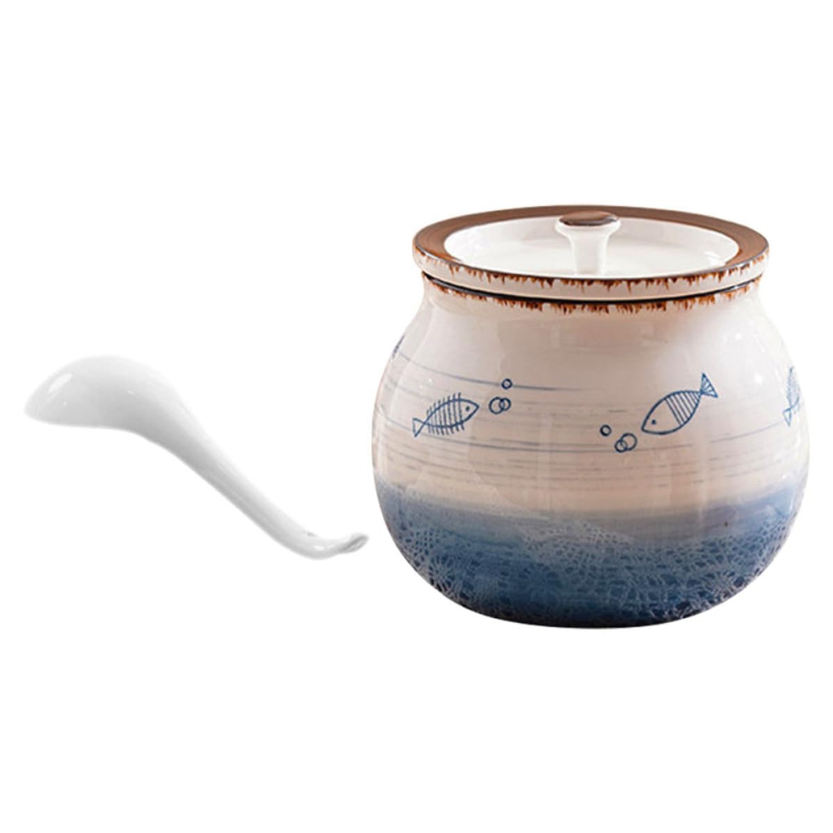 Bocal en céramique 1200ml grand pot de stockage hermétique pour épices