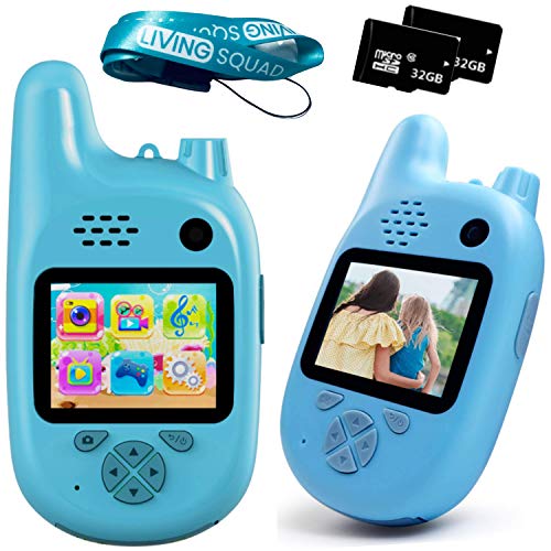 Kids Digital Camera with Walkie Talkies Function- Set of Two Blue- Rechargeable Battery and 32 GB Micro SD - Kids Camping Toys for Outdoor Radio - Short Range - with MP3 Player, Video Recorder, Games Kids Digital Camera with Walkie Talkies Function- Set of Two Blue- Rechargeable Battery and 32 GB Micro SD - Kids Camping Toys for Outdoor Radio - Short Range - with MP3 Player, Video Recorder, Games