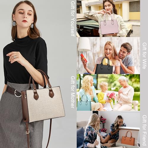 Image of CHICAROUSAL Crossbody Purses and Handbags for Women PU Leather Tote Top Handle Satchel Shoulder Bags (CB Brown)