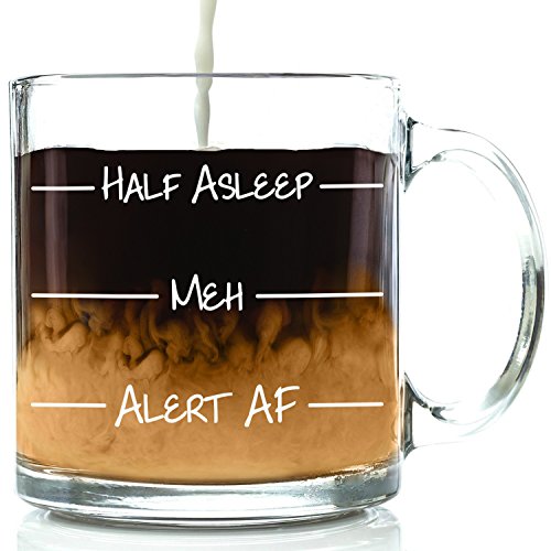 50% Off Discount Alert AF Funny Coffee Mug - Best Christmas Gifts for Men, Women, Husband, Wife - Cool Xmas Gag Gift Ideas for Him, Her, Dad, Mom from Son, Daughter - Unique Birthday Present - Fun Novelty Glass Cup