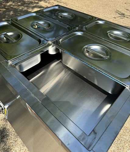 Generic AP766 6 Container Outdoor Steam Table Food Warmer Cart thumb #7