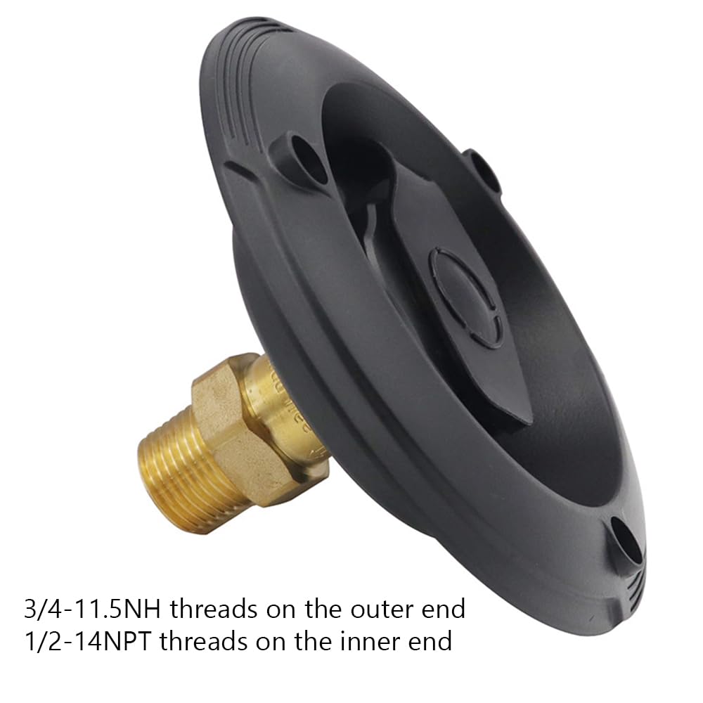 Lot de 4 entrées d'eau en laiton pour camping-car, remorque marine 3/4 NH femelle vers 1/2 NPT mâle, entrée d'eau en laiton avec bouchon anti-poussière pour camping-car, remorque