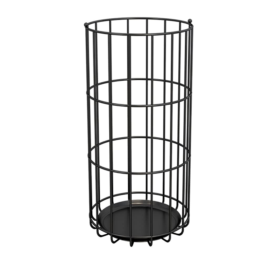 Gonmdopy Black Umbrella Stand, Household Umbrella Stand, Metal Umbrella Stand Rack, Round/Square Standing Umbrella/Black/Round