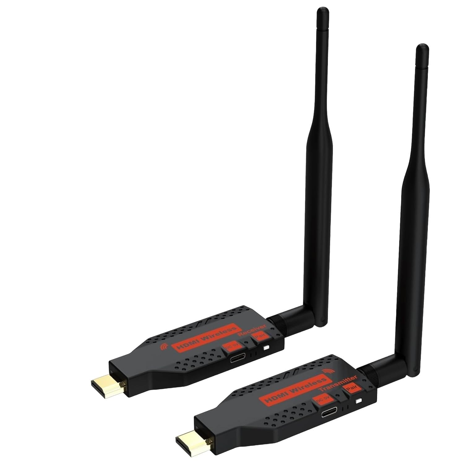 Wireless HDMI Transmitter and Receiver, 4K Output HDMI Extender Kit Decodes 1080P, Plug and Play, 150m, for Streaming Video to Display/Projector from Laptop, PC, TV Box