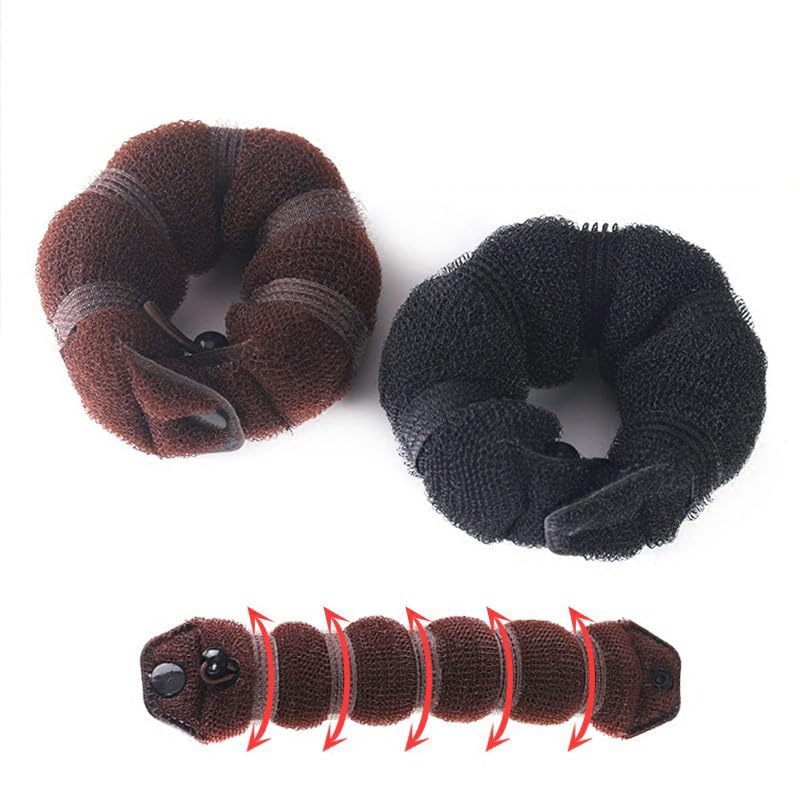 Miniatura 6 de 3 piezas Magic Hair Styler Donut Hair Bun Maker Styling Twist Ring Former Shaper Hair Trenzado Herramienta Rizador de Pelo Accesorio 1 Grande 2