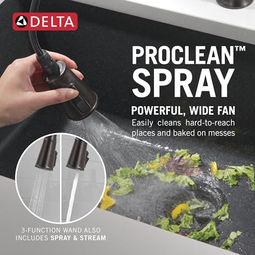 Delta Renaldi Kitchen Faucet with Pull Down Sprayer, Oil Rubbed Bronze Kitchen Sink Faucet, Delta ProClean Kitchen Faucet, Pull Down Kitchen Faucet, Venetian Bronze 9184-RB-DST by DELTA - Image 3