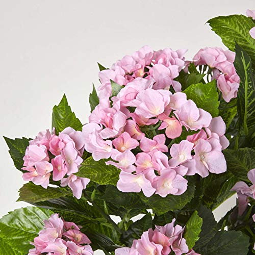 HOMESCAPES Roze Hortensia Kunstplant met Zwarte Pot, 85 cm (2,8 ft) - Afbeelding 5