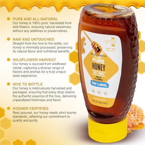 Honey Raw Dependable Food 16 oz botella exprimible miniatura 5