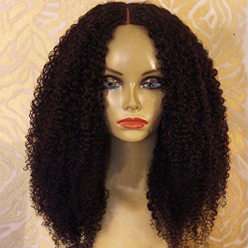 Alyssa Hair Brazilian Virgin Human Hair Lace Front Wigs With Baby Hair Afro Kinky Curly Glueless Lace Wig For Black Women (18in #1b)