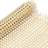 PATIKIL Kunststoff-Rattan-Geflechterolle 16 Zoll x 1,6 Fuß Gewebtes synthetisches Poly-Offenes Mesh-Rattan-Blatt Faux Cane-Weben für DIY-Caning-Projekte Möbel Schrank Stuhl Decke Tür, Holz