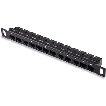 GeeekPi 12-Port Cat6 Patch Panel - 0.5U 10 Modular Keystone Coupler Panel for DeskPi RackMate T0/T1/T2/T0 Plus/T1 Plus/TL1 Network Cabinets and 10 Server Cabinet