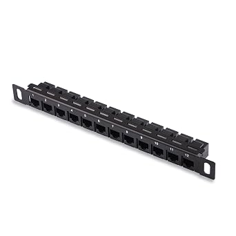 GeeekPi DeskPi Rackmate Accessory Network Patch Panel, 12 0.5U Ports, CAT6 Rackmountable, Mini, Easy to Install, Cable Distinction