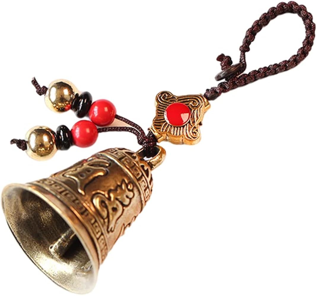 Amazon.co.jp: [Lanito] 鈴 風水 風鈴 真鍮 六字真言 五帝銭