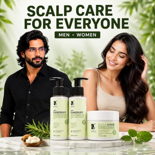 Image of Ultimate Anti-Dandruff Kit -Scalp Scrub, Shampoo and Conditioner (combo) (150ml) | 2% Rosemary Oil, 5% Shea Butter, 2% Salicylic Acid, 0.3% Biotin |Exfoliates, Removes Dead Skin with Reduces Upto 98% Dandruff Helps With Itching For All Hair Type