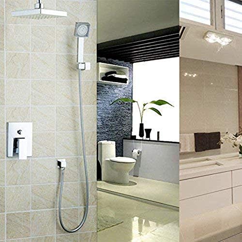 Ensemble de douche anti-calcaire à cascade LED et robinet mitigeur mural - 3
