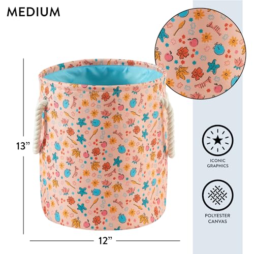 Image of Disney Princess 3 Piece Fabric Storage Basket Set, Nestable Toy Storage Bins with Rope Handles, Kids Bedroom & Nursery Organizer