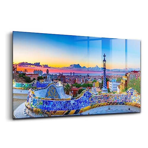 Wallart peinture sur verre coloré 140x70cm tableau décoration murale moderne