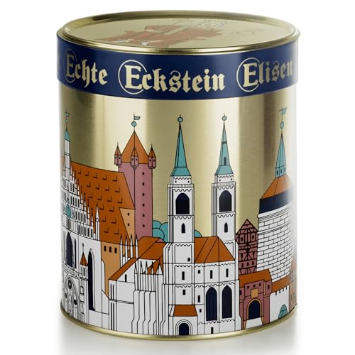 Nürnberger Elisen-Lebkuchen - 1 Dose a 6 Stück gemischt - 450g - Dose: Historisches Nürnberg - Echte Eckstein Elisenlebkuchen