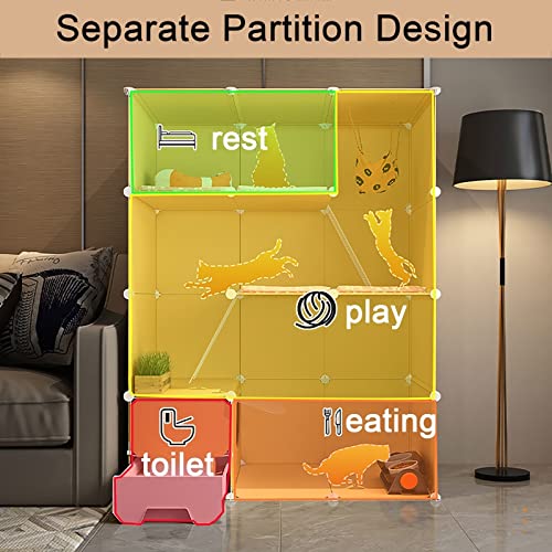 Enclos petit animal avec bac litière cage chat modulable pour 3 chatons - 4