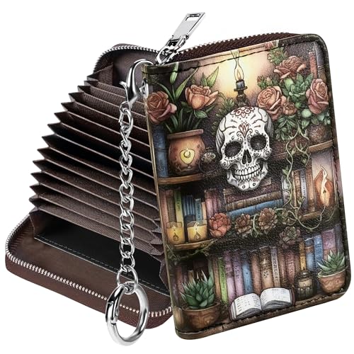 Image of Mayski Credit Card Holder, Zipper Credit Card Wallet for Women, Small Accordion Card Cases Holder, KeyChain Wallet, Business Card Holder, Bookshelf