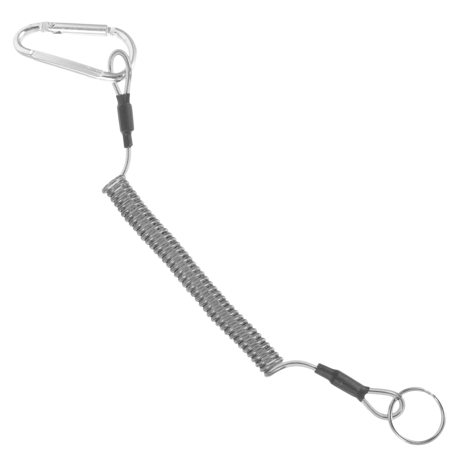 Mikikit 5pcs Telescopic Wire Rope Carabiner Clip Key Lanyard Lanyards Fishing Pole Retractable Tool