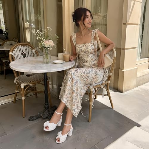 VIMISAOI Women's Bow Block Heel Ankle Strap Sandals - image 2