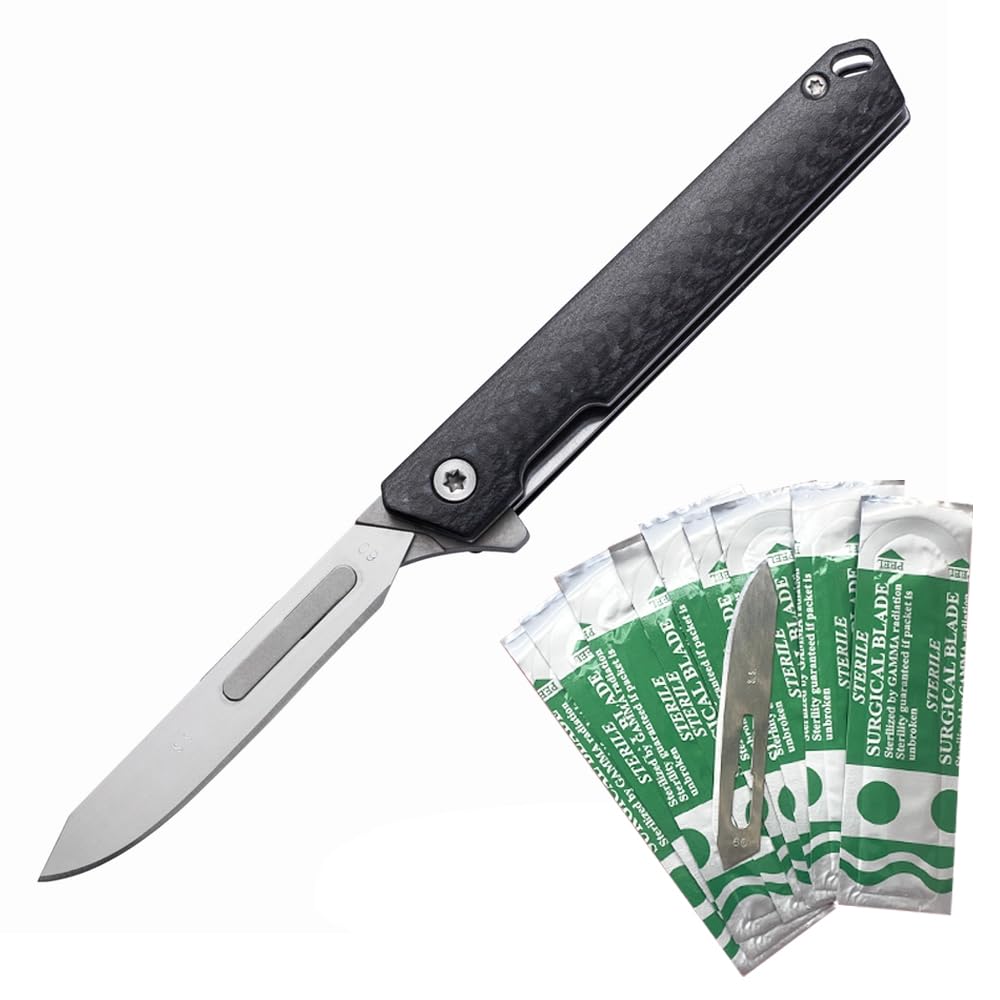 EDC Small Box Cutters Retractable, Compact Replacement Razor Blades Utility  Knife, Small Self Retracting Exacto Knife Set, Keychain Scalpel, Push