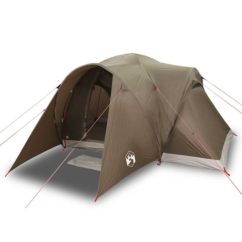 Tienda de campaña para 6 personas con conexión E, impermeable, color marrón