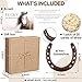 VioraWhite Good Lucky Horseshoe Decor Gift Sets with Card Rope New Home Housewarming Gift Rustic Horseshoe Wall Sign Ornament for Wedding Western Party Favors Decorations