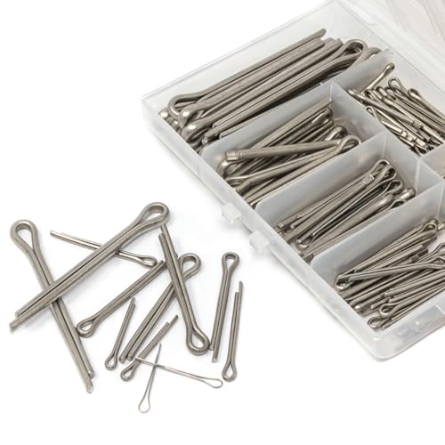 Cotter Pin Assortment, 230-Piece Zinc Plated Steel Split Pin Kit, 6 Sizes Of Hairpin Clips, Perfect For Securing Castle Nuts Fasteners And Machinery Parts, Equipment Repairs