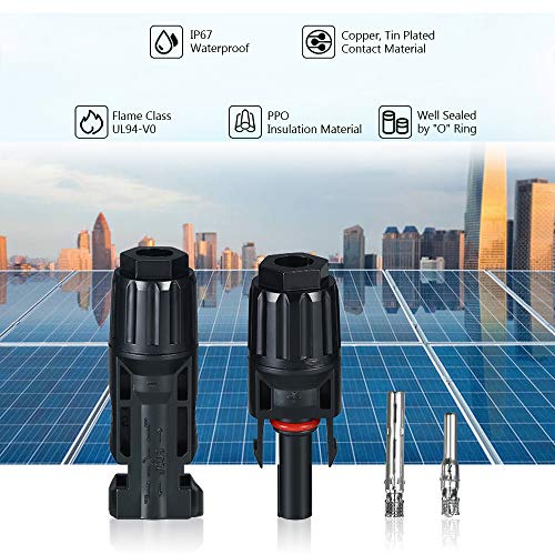 Conectores solares, 10 pares de conectores solares com chave inglesa Conectores de cabo do painel so