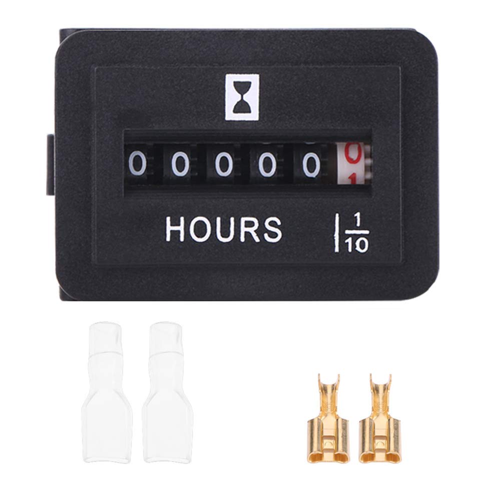 KIMISS Le Mètre D'heure de Voiture, utilisé pour Dépister la Durée de Vie du Moteur, de Grande Précision, des Disques et des Affichages à 99 999,9 Heures, Consommation de Puissance (HM001)