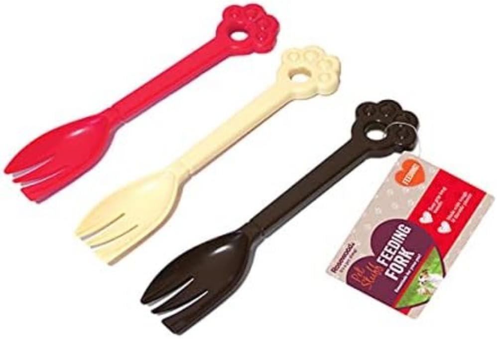 Rosewood Pet Stuff Plastic Feeding Forks, Assorted Colours, 1pc - Colour Chosen at Random