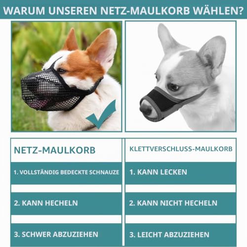 Maulkorb für Große Hunde, Atmungsaktive Haustiermaske Hundetraining, Maulkorb Mittlere für Beißen Kauen, Soft Mesh Maulkorb für Kleine Mittlere und Große Hunde (Schwarz, L)