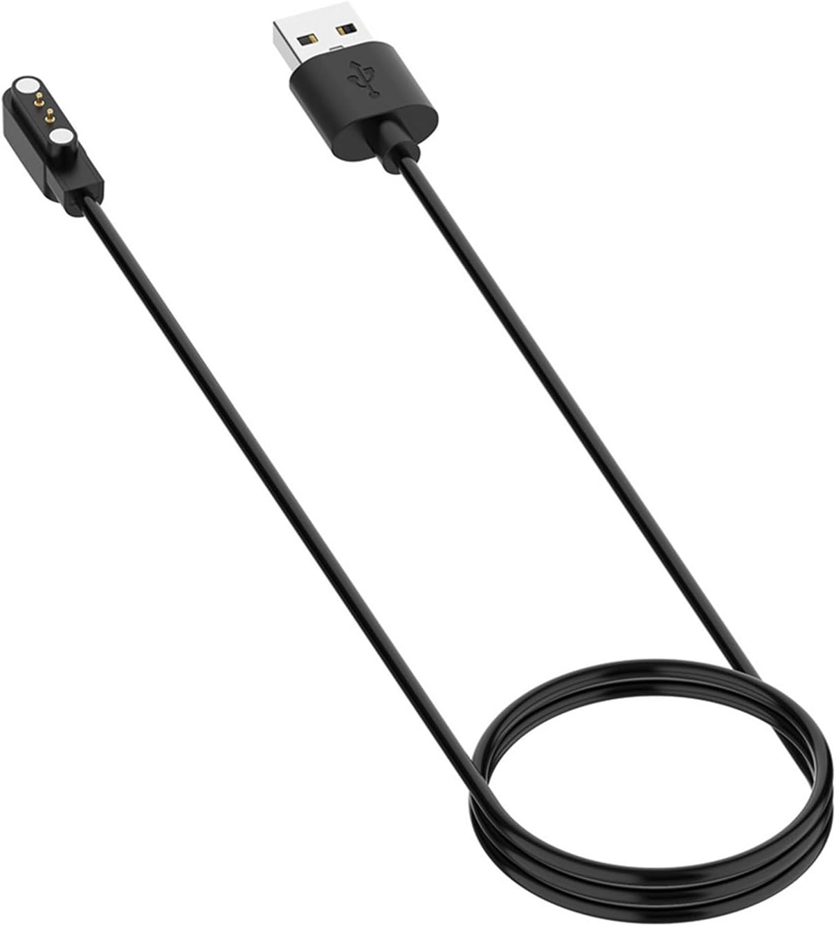 USB Charging Cable, 1M, For Haylou-Solar LS05 Watch Battery Dock, Black