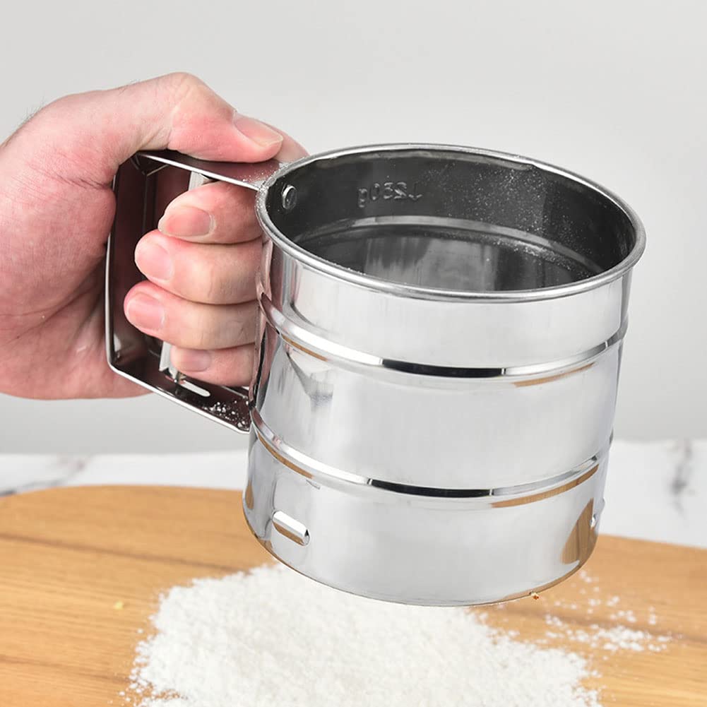 Sugar Shaker 2-Piece Stainless Steel Flour Sifters - Half & Full Hole ...
