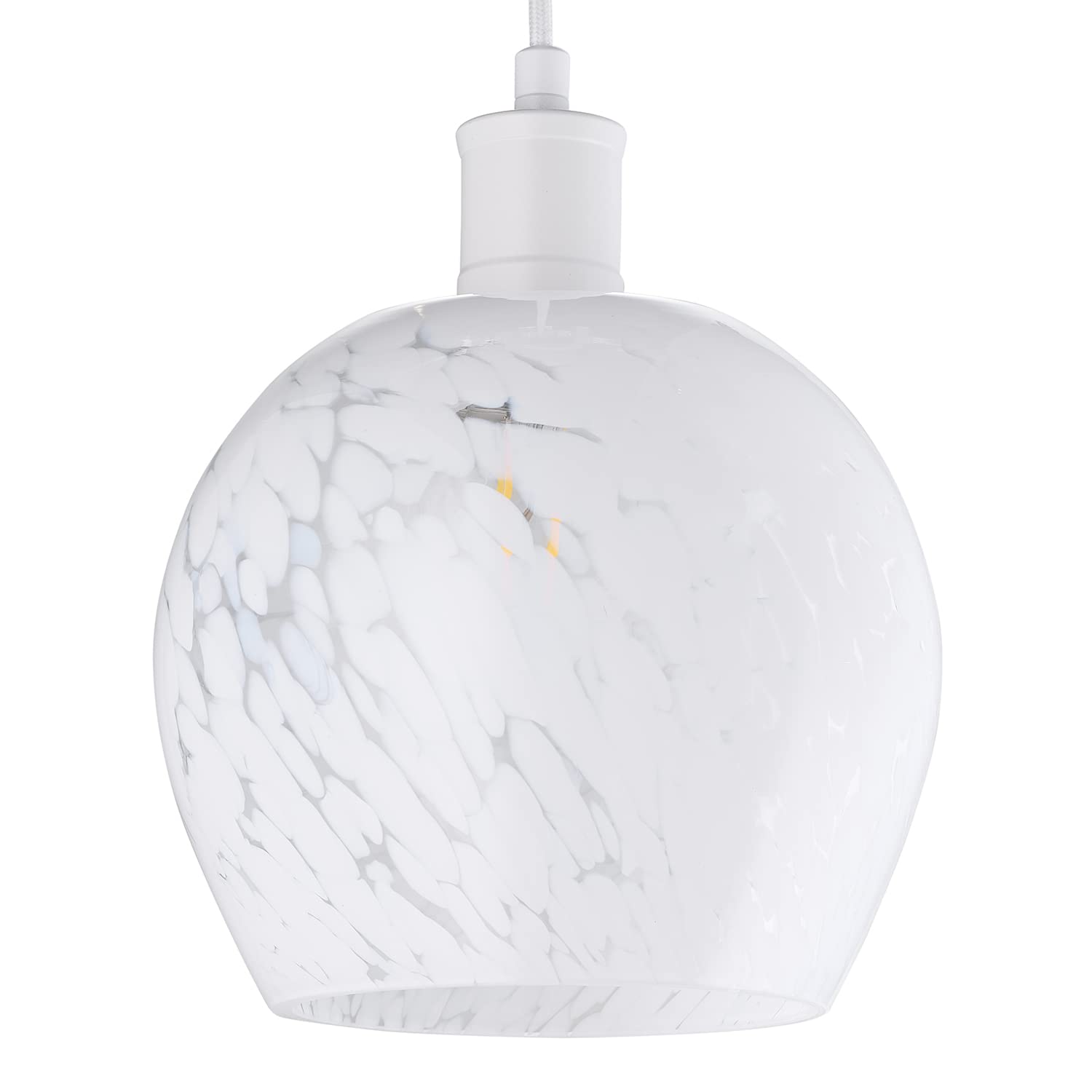 Happy Homewares White Modern And Designer Opal Snowflake Glass Pendant Ceiling Lighting Shade | 40W Maximum | 17Cm X 20Cm By