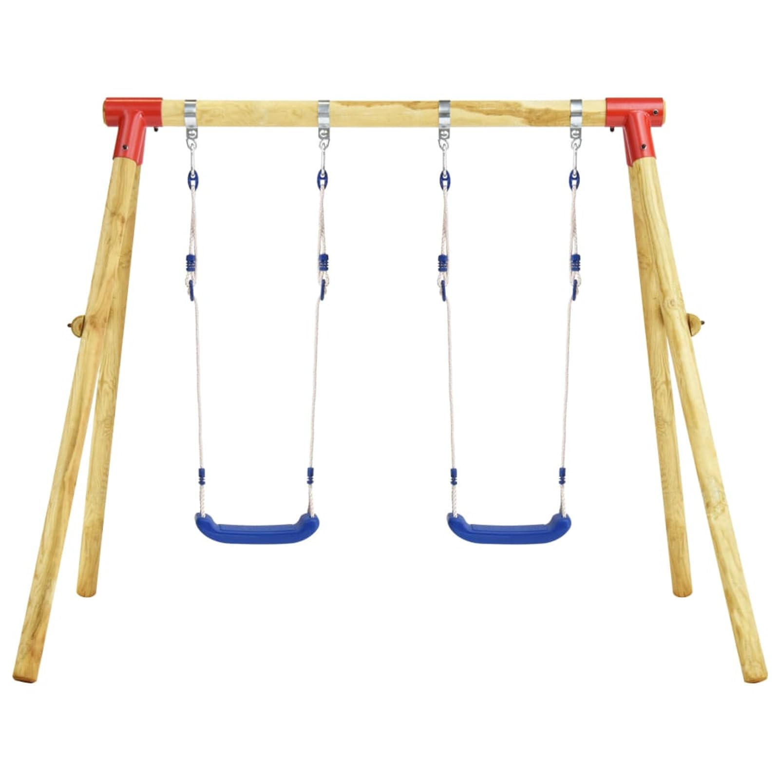 Homgoday Columpio de Madera para Exterior con 2 Asientos - Resistente a la Intemperie, Seguro para Niños